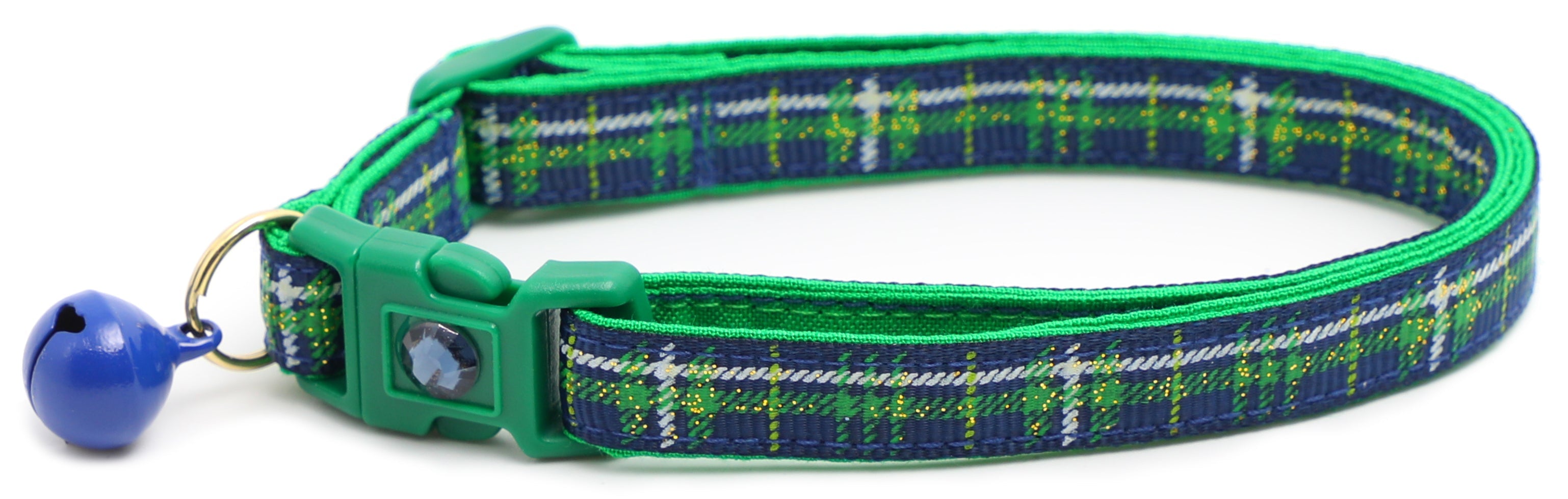 Green Tartan Breakaway Cat Collar
