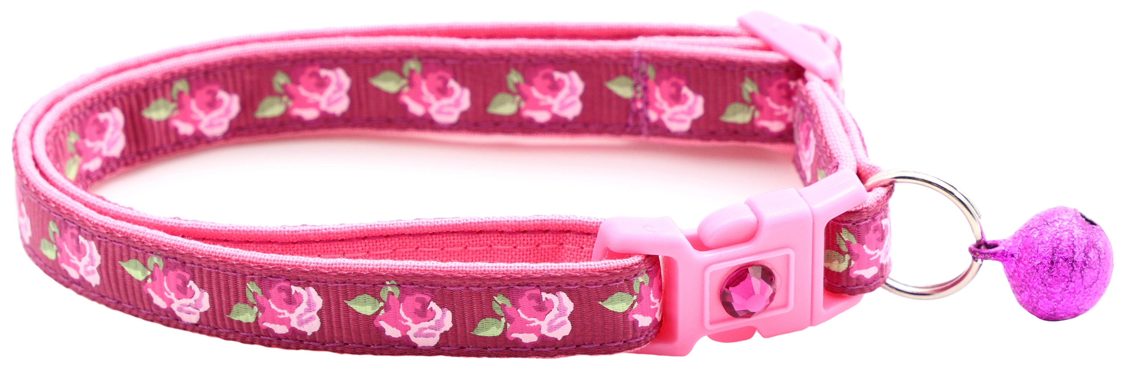 Pink Tea Party Roses Breakaway Cat Collar
