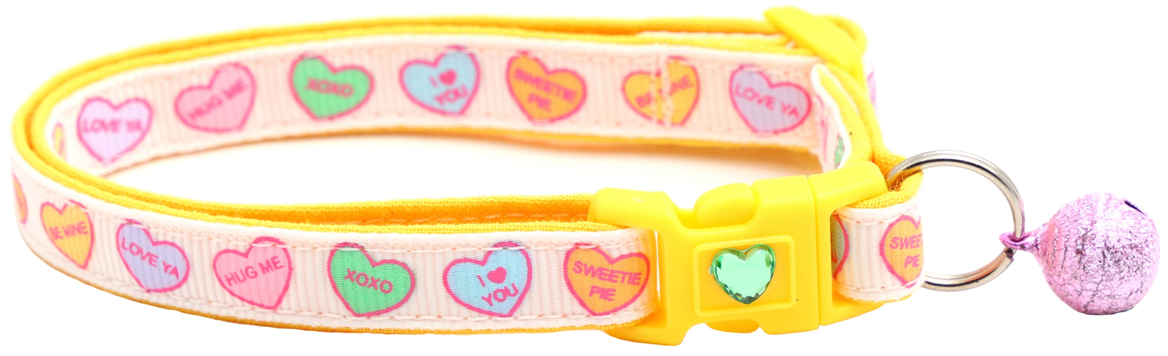 Pastel Conversation Hearts Cat Collar