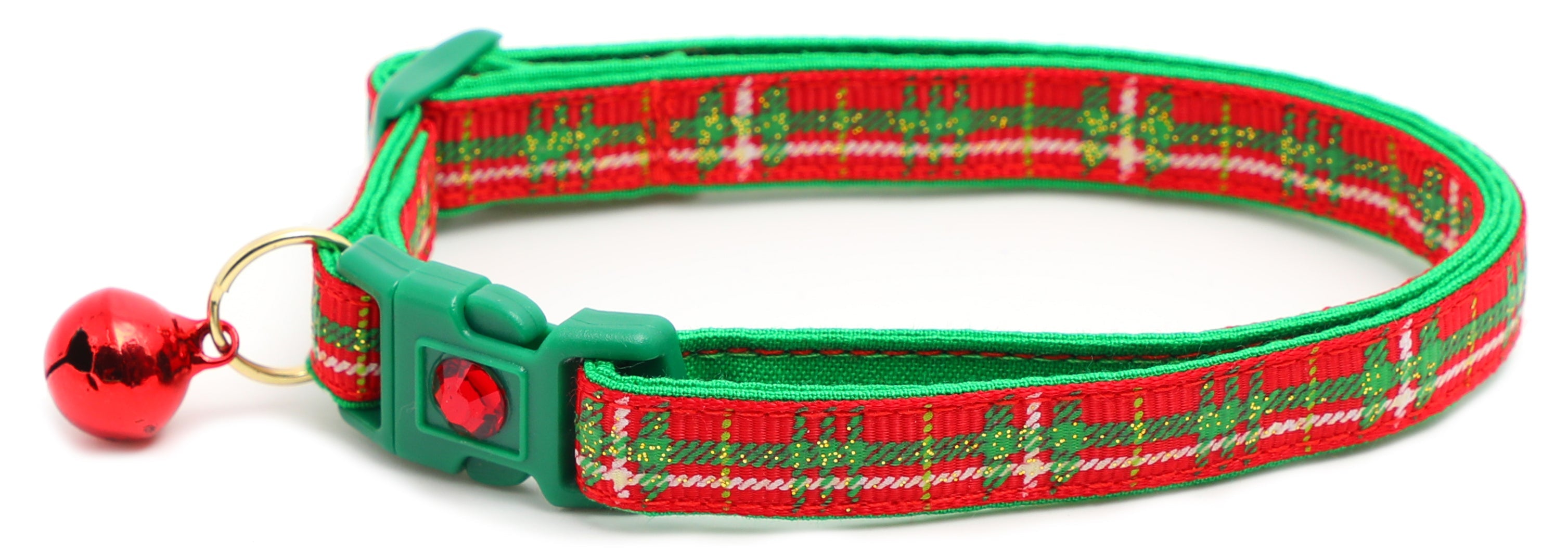 Green Tartan Breakaway Cat Collar