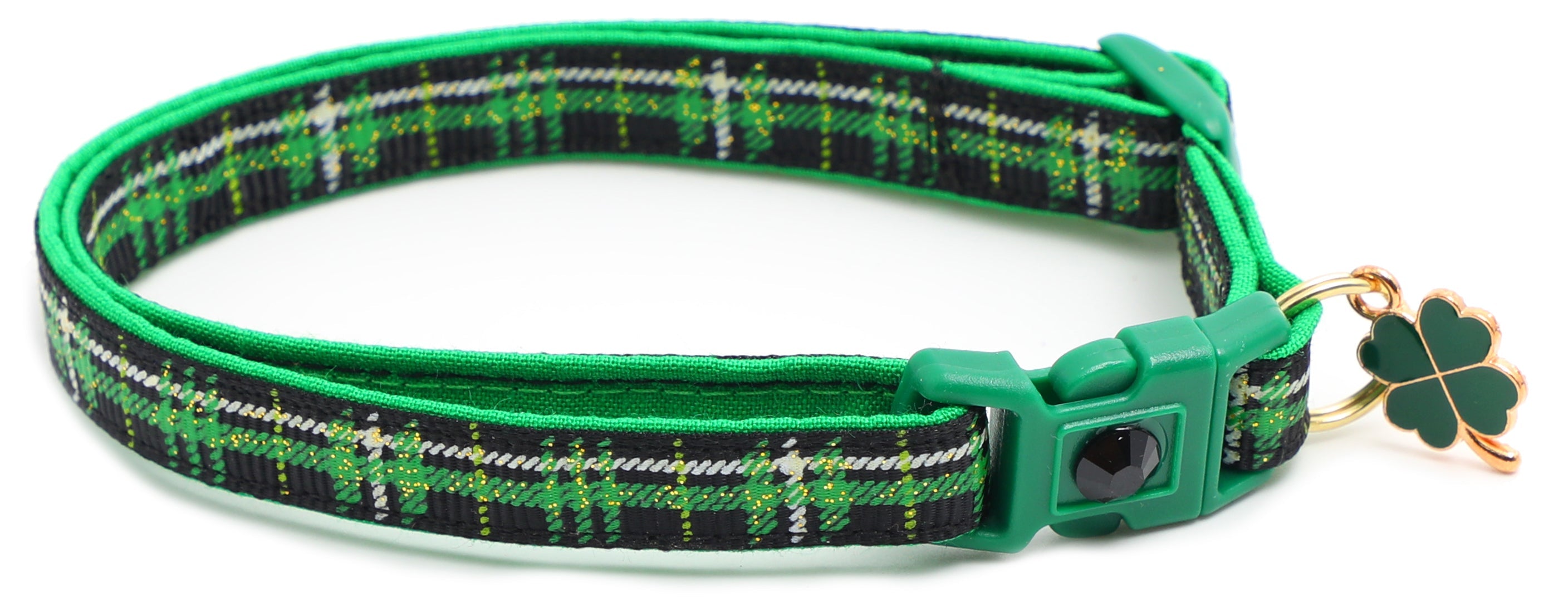 Green Tartan Breakaway Cat Collar