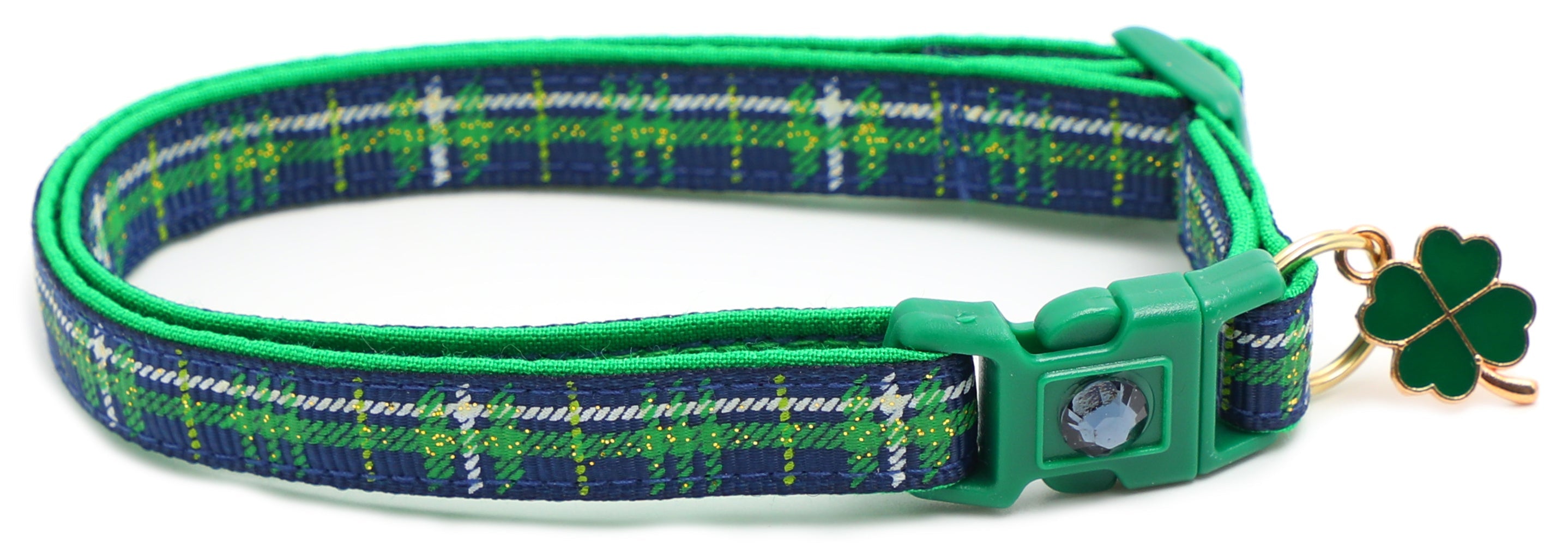 Green Tartan Breakaway Cat Collar