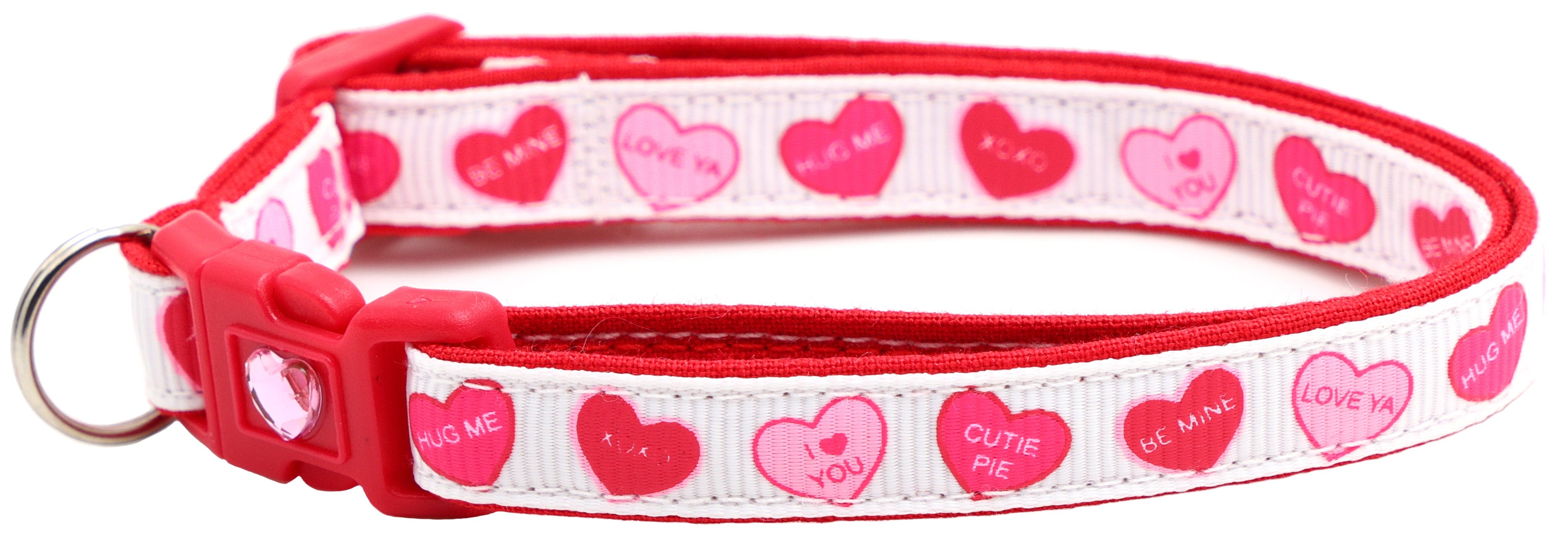 Pastel Conversation Hearts Cat Collar