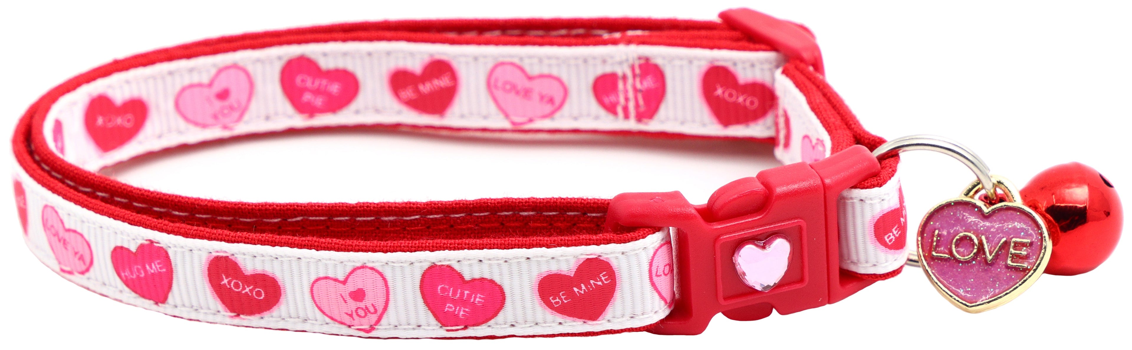 Pastel Conversation Hearts Cat Collar