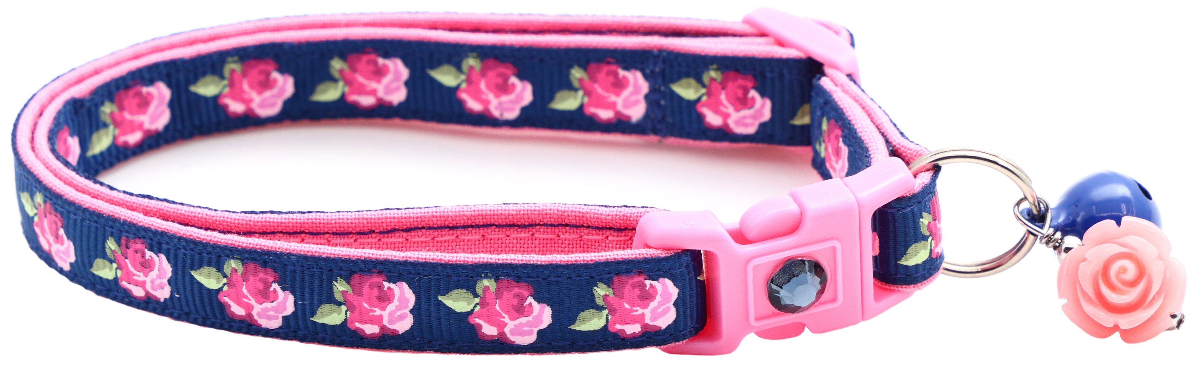 Pink Tea Party Roses Breakaway Cat Collar