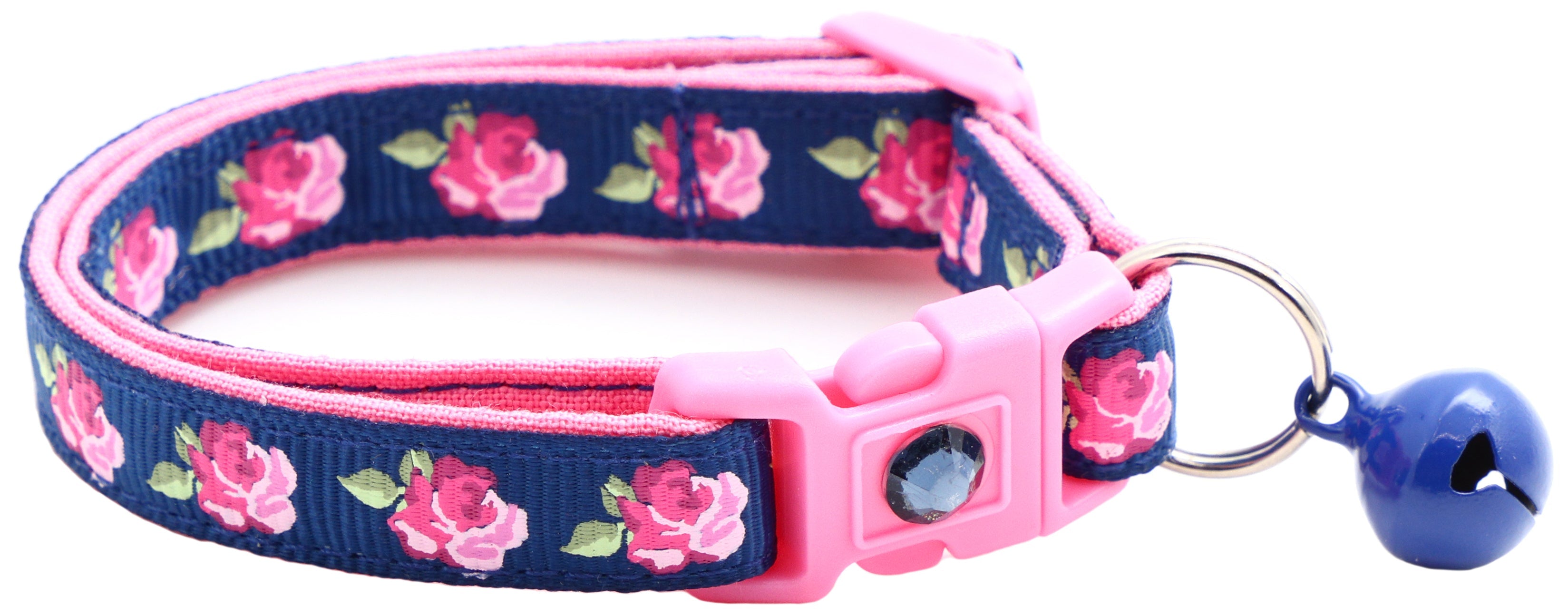 Pink Tea Party Roses Breakaway Cat Collar