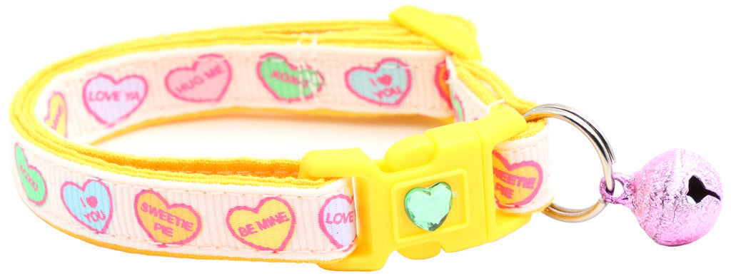 Pastel Conversation Hearts Cat Collar
