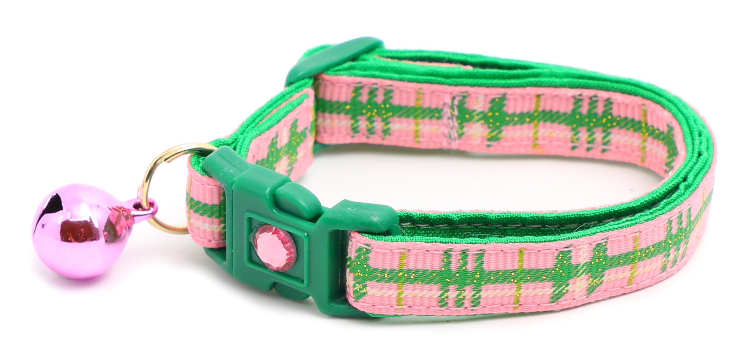 Green Tartan Breakaway Cat Collar