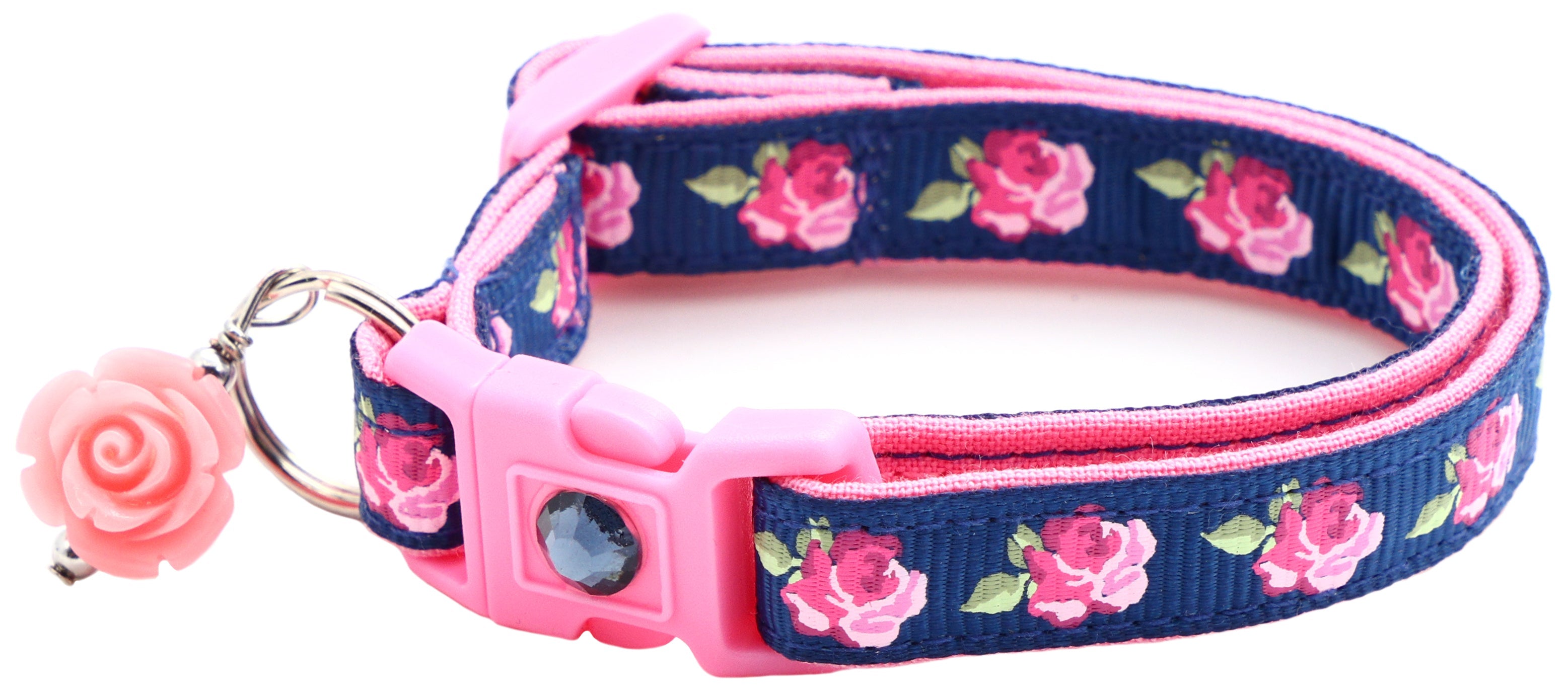 Pink Tea Party Roses Breakaway Cat Collar