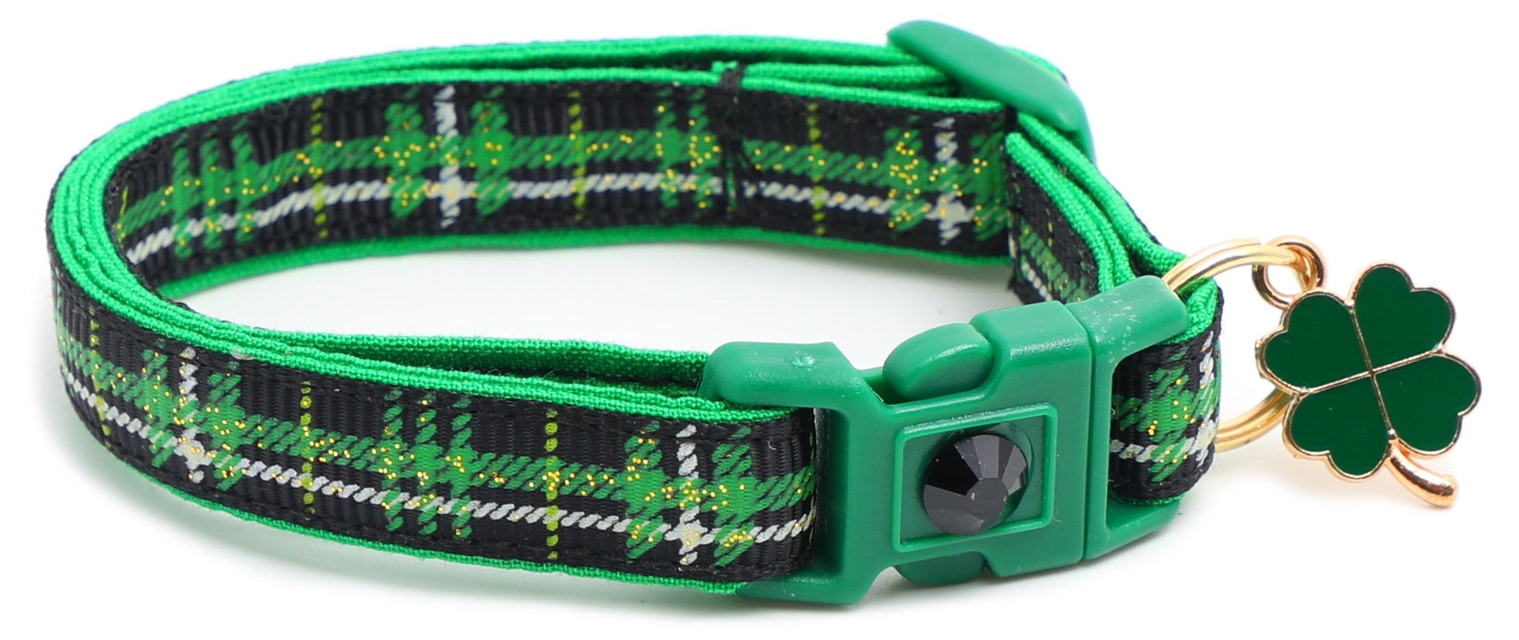 Green Tartan Breakaway Cat Collar