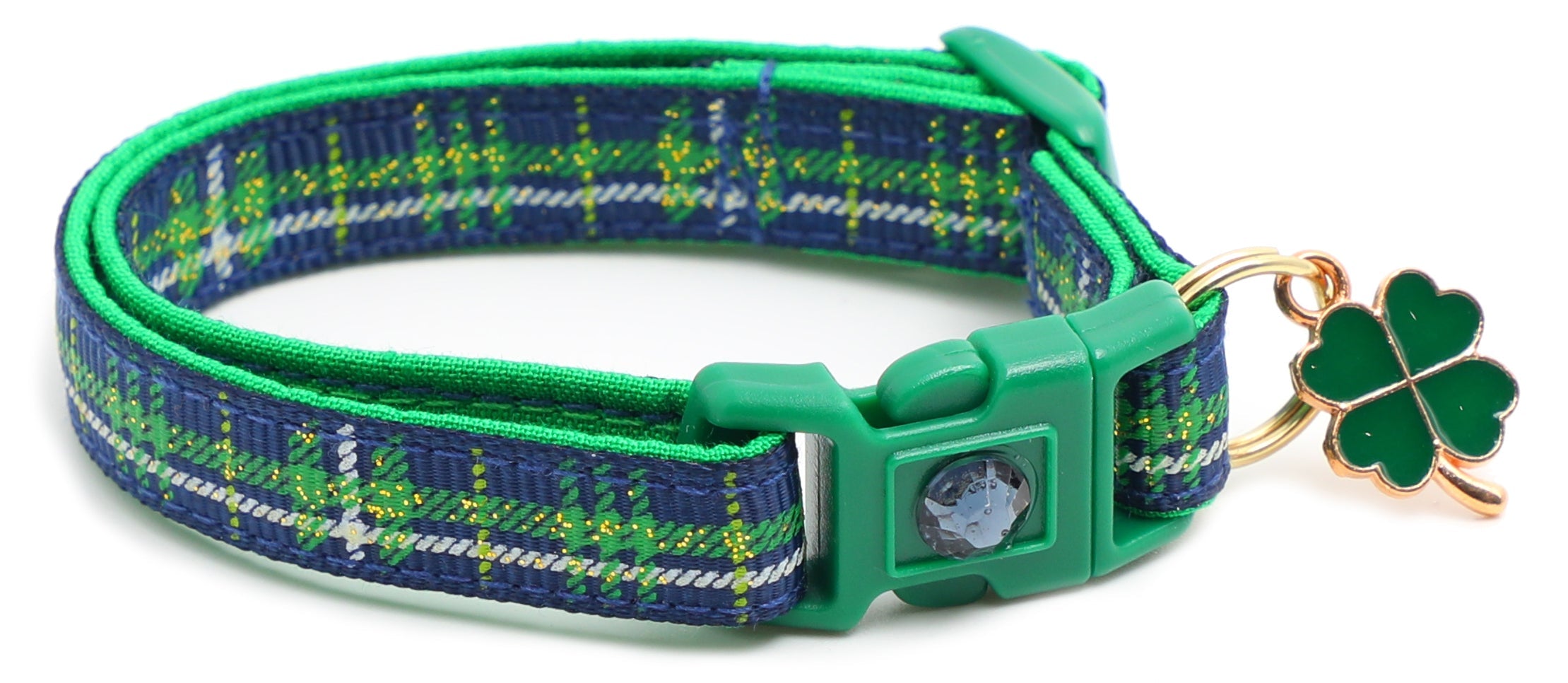 Green Tartan Breakaway Cat Collar