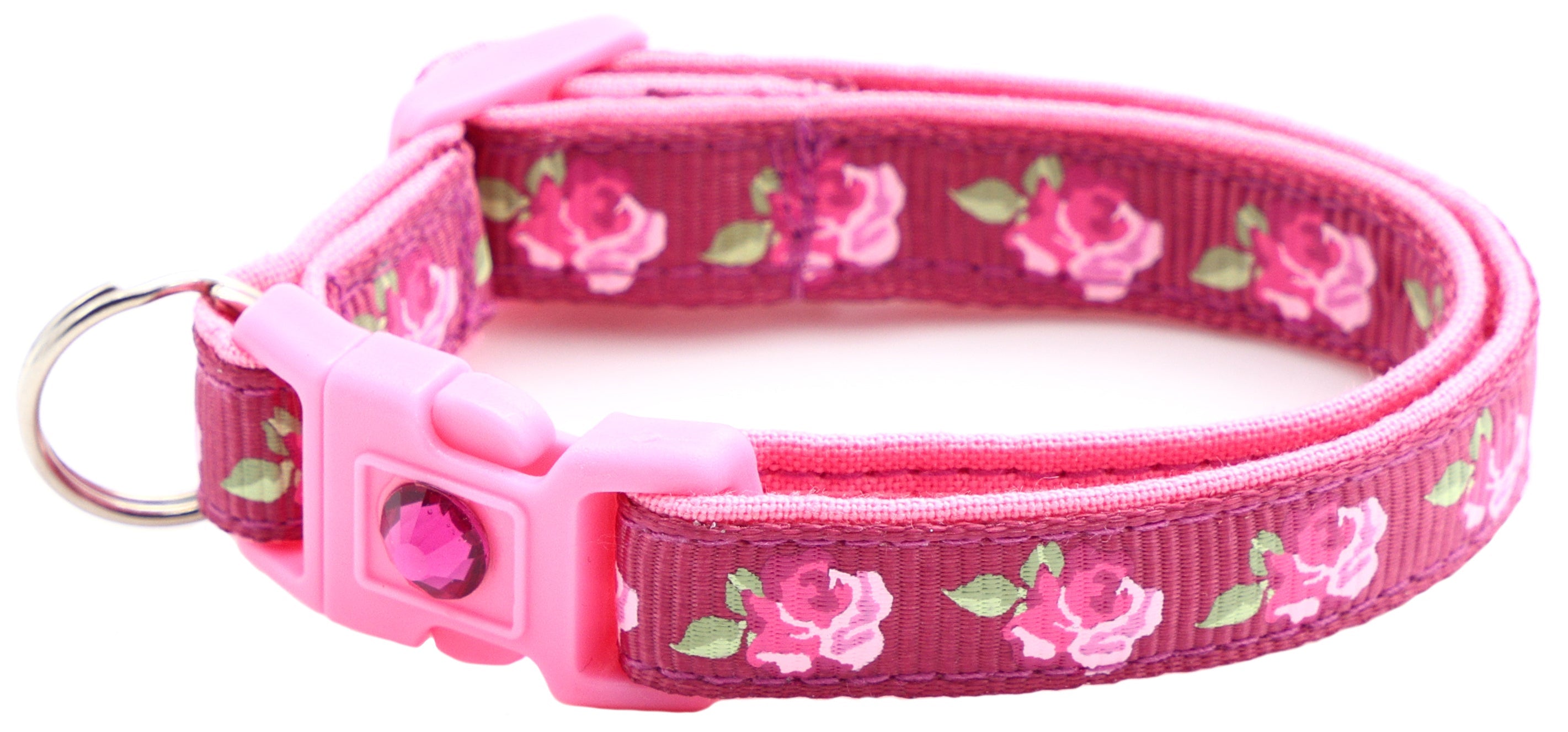 Pink Tea Party Roses Breakaway Cat Collar