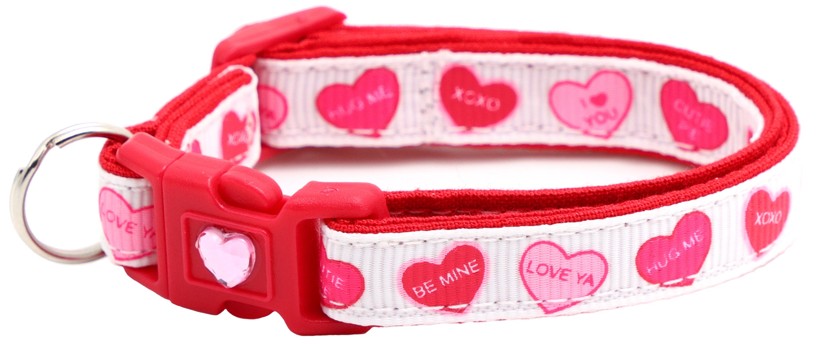 Pastel Conversation Hearts Cat Collar