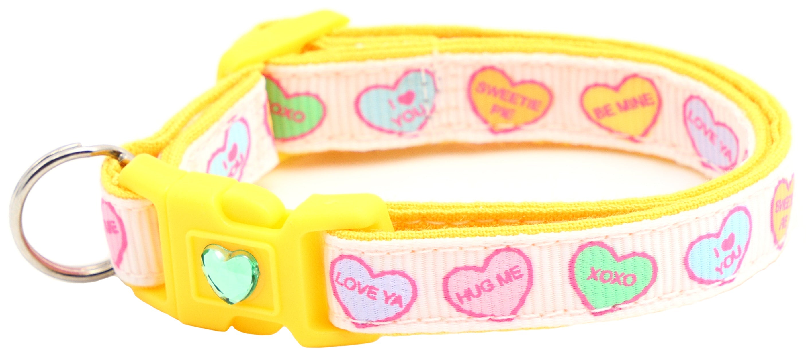 Pastel Conversation Hearts Cat Collar