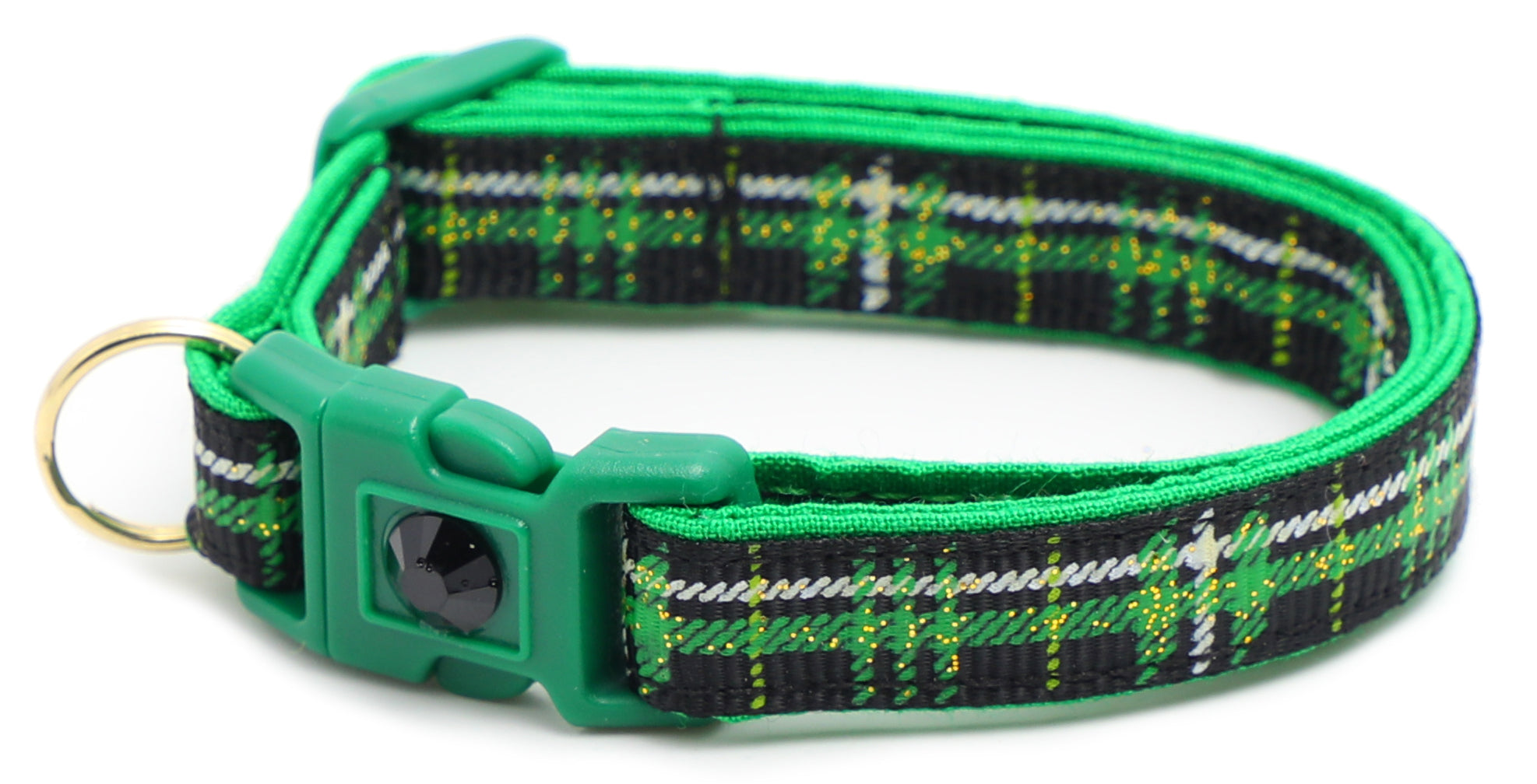 Green Tartan Breakaway Cat Collar