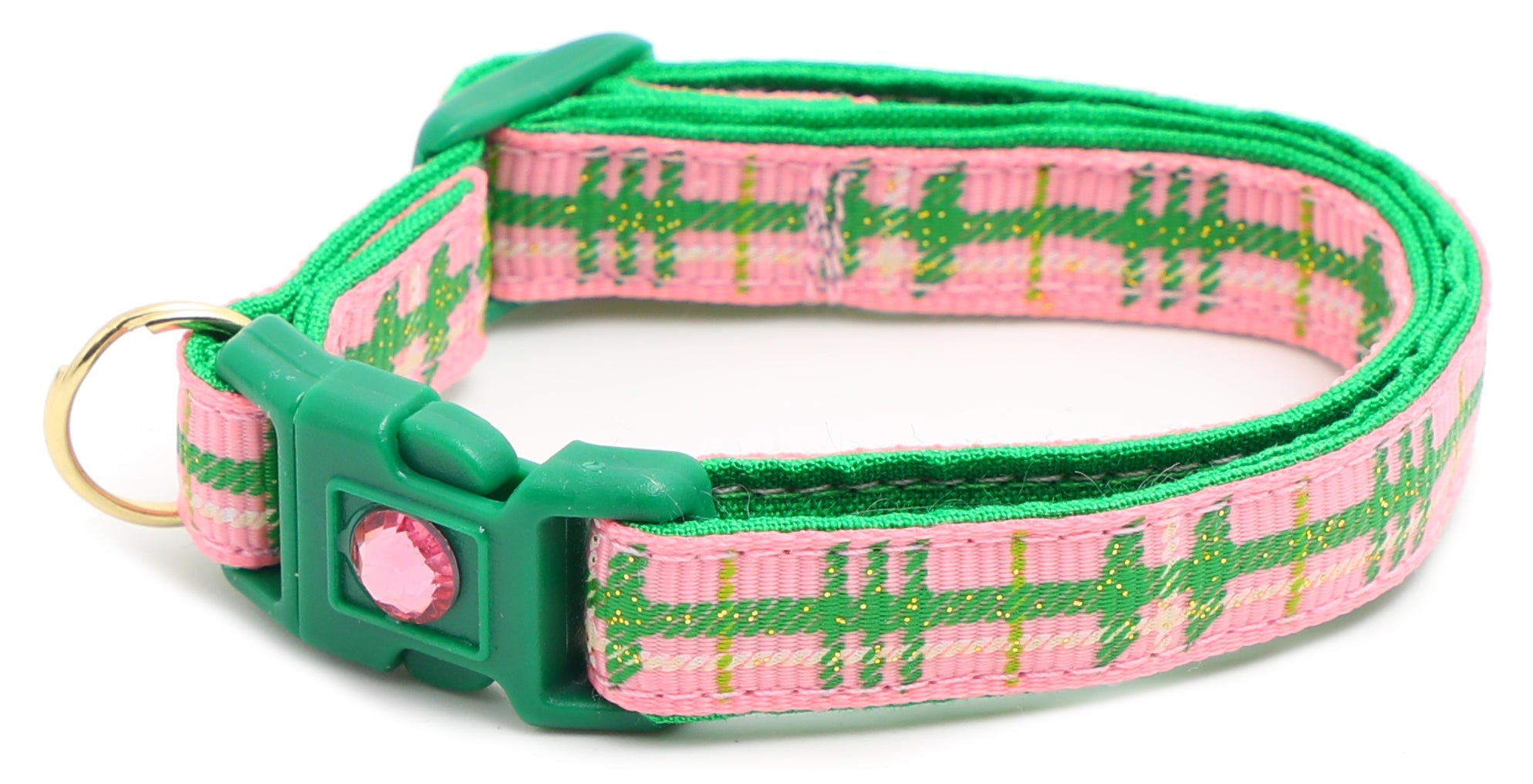 Green Tartan Breakaway Cat Collar