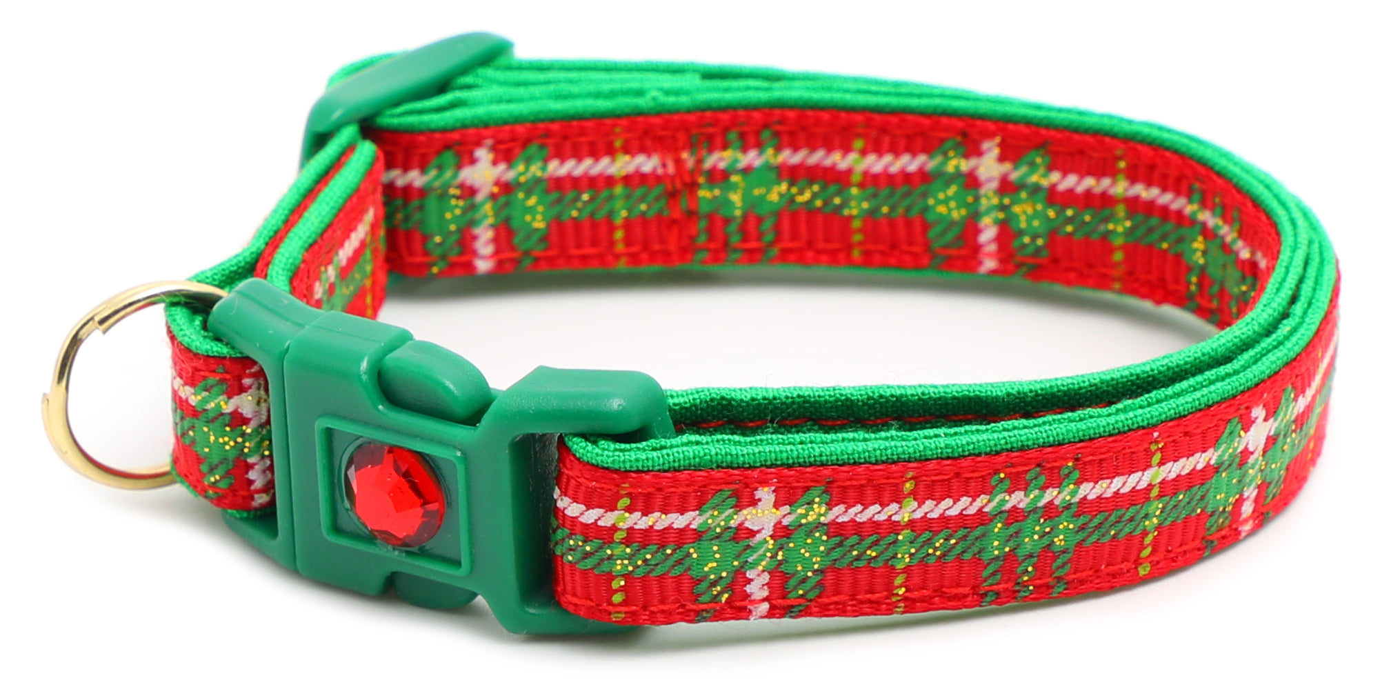 Green Tartan Breakaway Cat Collar